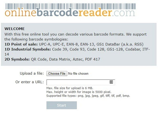 Online Barcode Reader