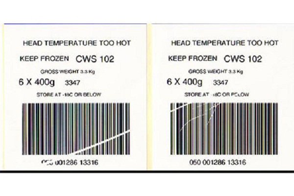 Mã vạch bị mờ, đứt gãy Mã vạch bị mờ, đứt gãy