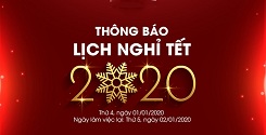 Thông báo lịch nghỉ tết dương lịch 2020